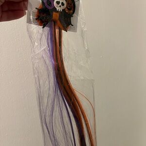 Halloween Hair Clip with Skull and Ribbons